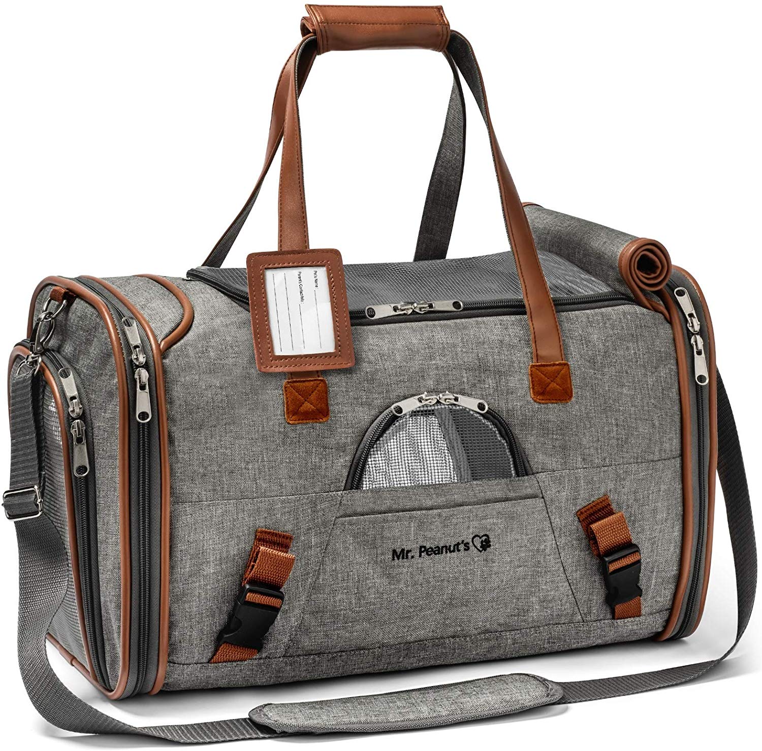 Airline Approved Plush Soft Sided Pet Carrier Under Seat Compatibility 